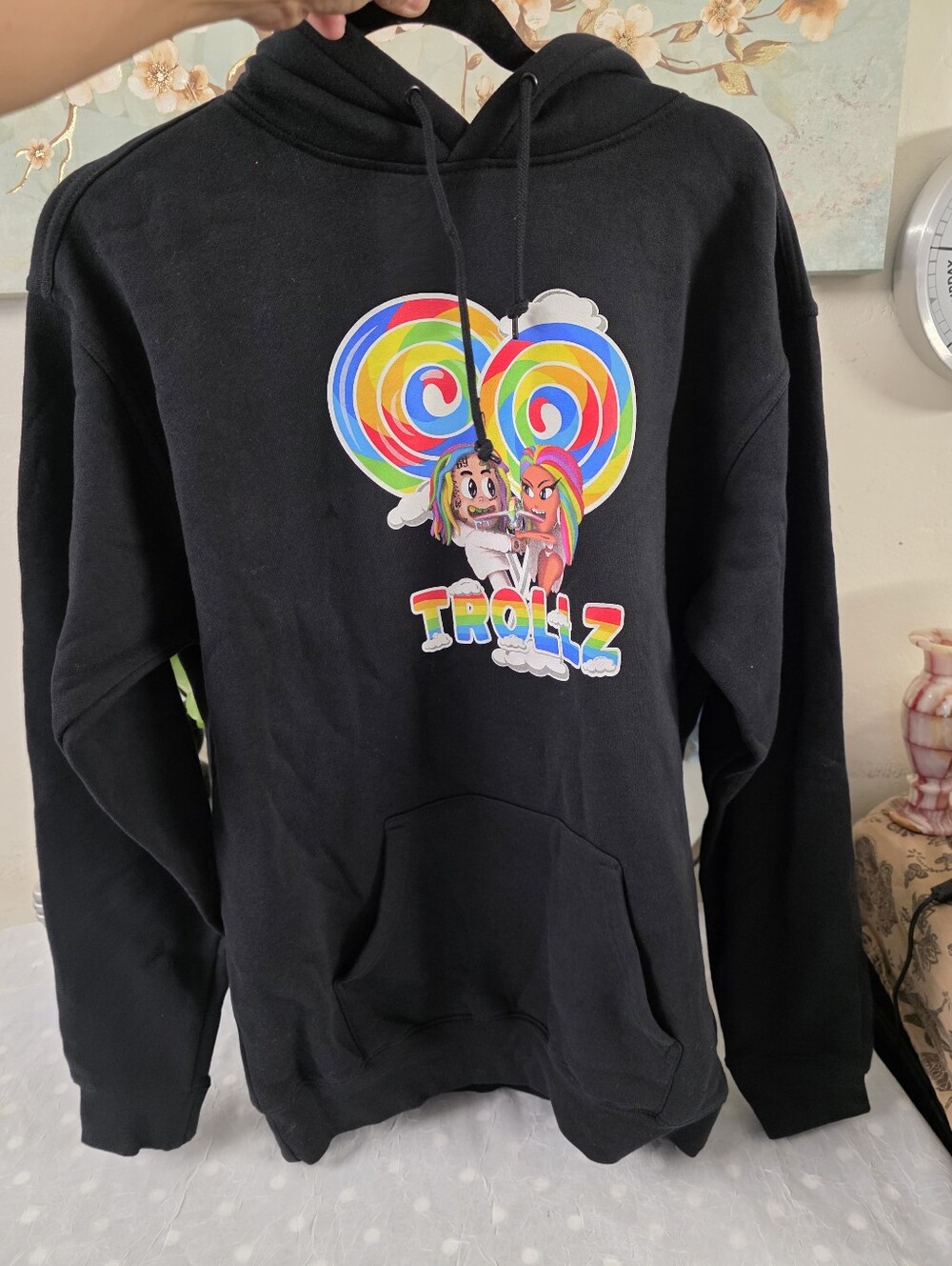 Tekashi 6Ix9Ine Mens Hoodie Size M Black Graphic Print All Cotton Made In USA